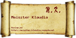 Meiszter Klaudia névjegykártya